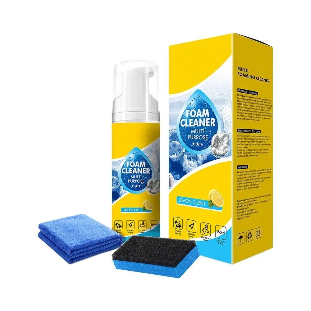 4-in-1 Multi-Enzyme Foam Cleaner, All-Purpose Spray 5oz with Sponge & Towel