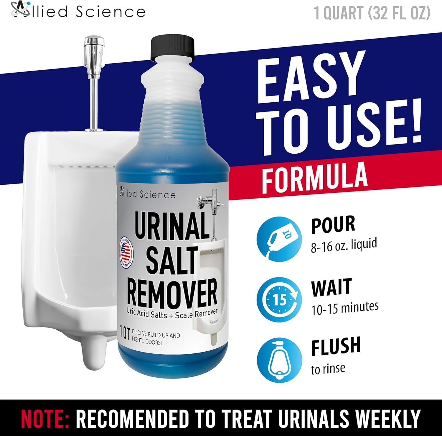 Urinal Salt, Calcium and Mineral Scale – Eliminates Urine Odor, Destroys Uric…