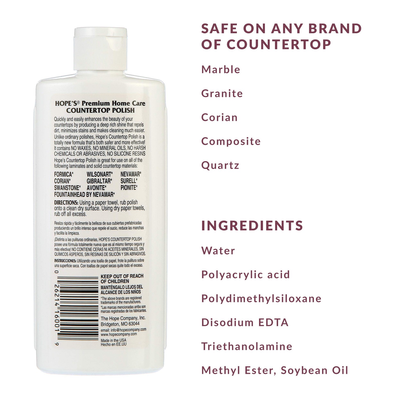 Countertop Restoration Polish, Streak-Free Kitchen Counter Cleaner, No Buildu…