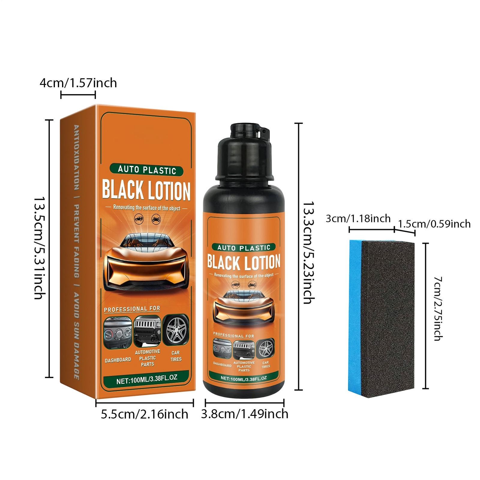 Auto Plastic Restorer Kit Car Interior Faded Plastic Rubber Care Lotion