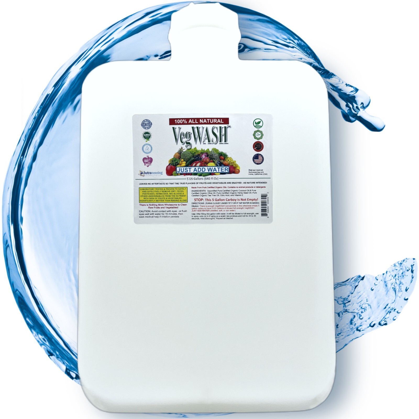 VegWASH™ Raw Produce Cleaner (Scented) – Just Add Water for 5 US Gallons