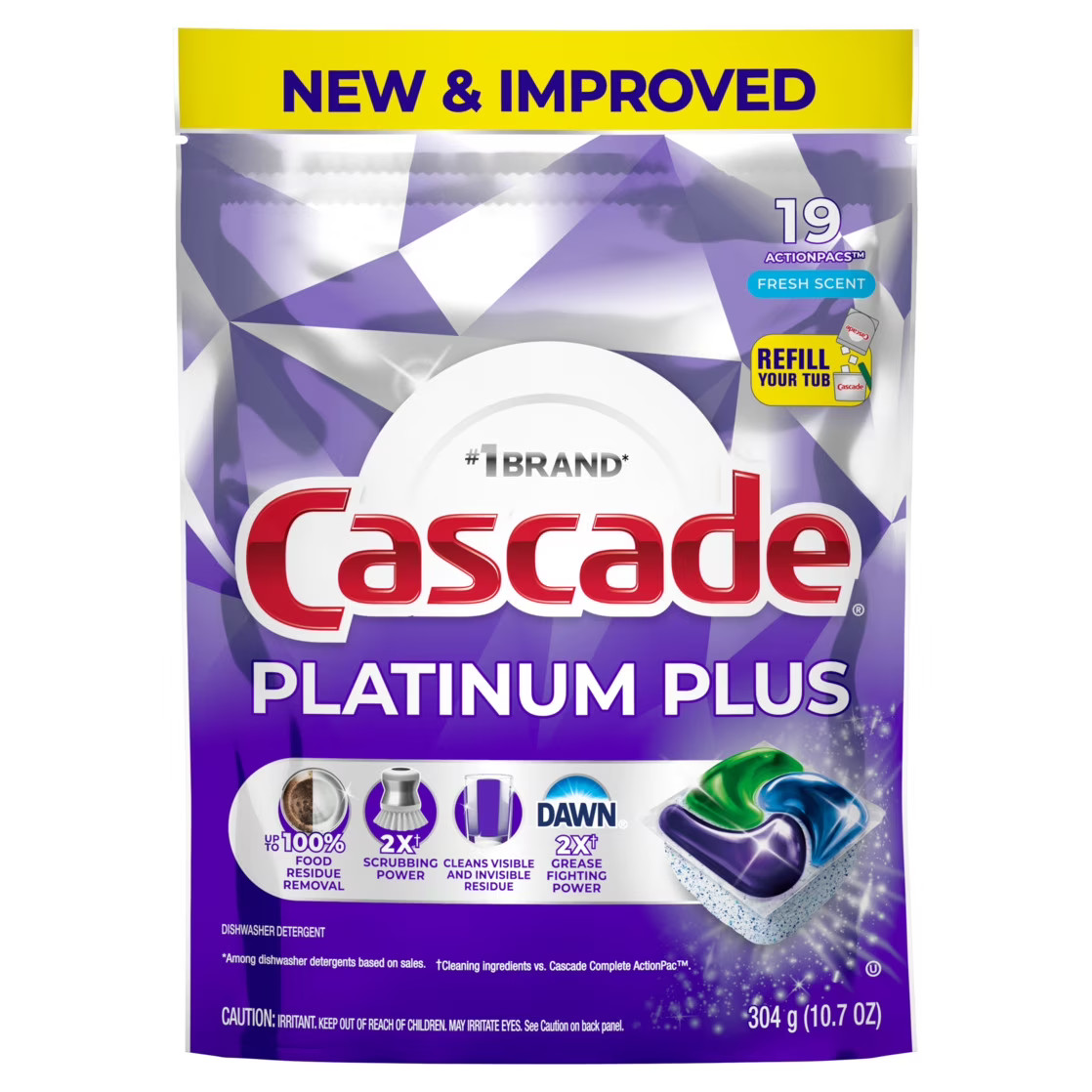 Platinum Plus Dishwasher Pods, Dishwasher Detergent, Dish Detergent Soap, Fresh,