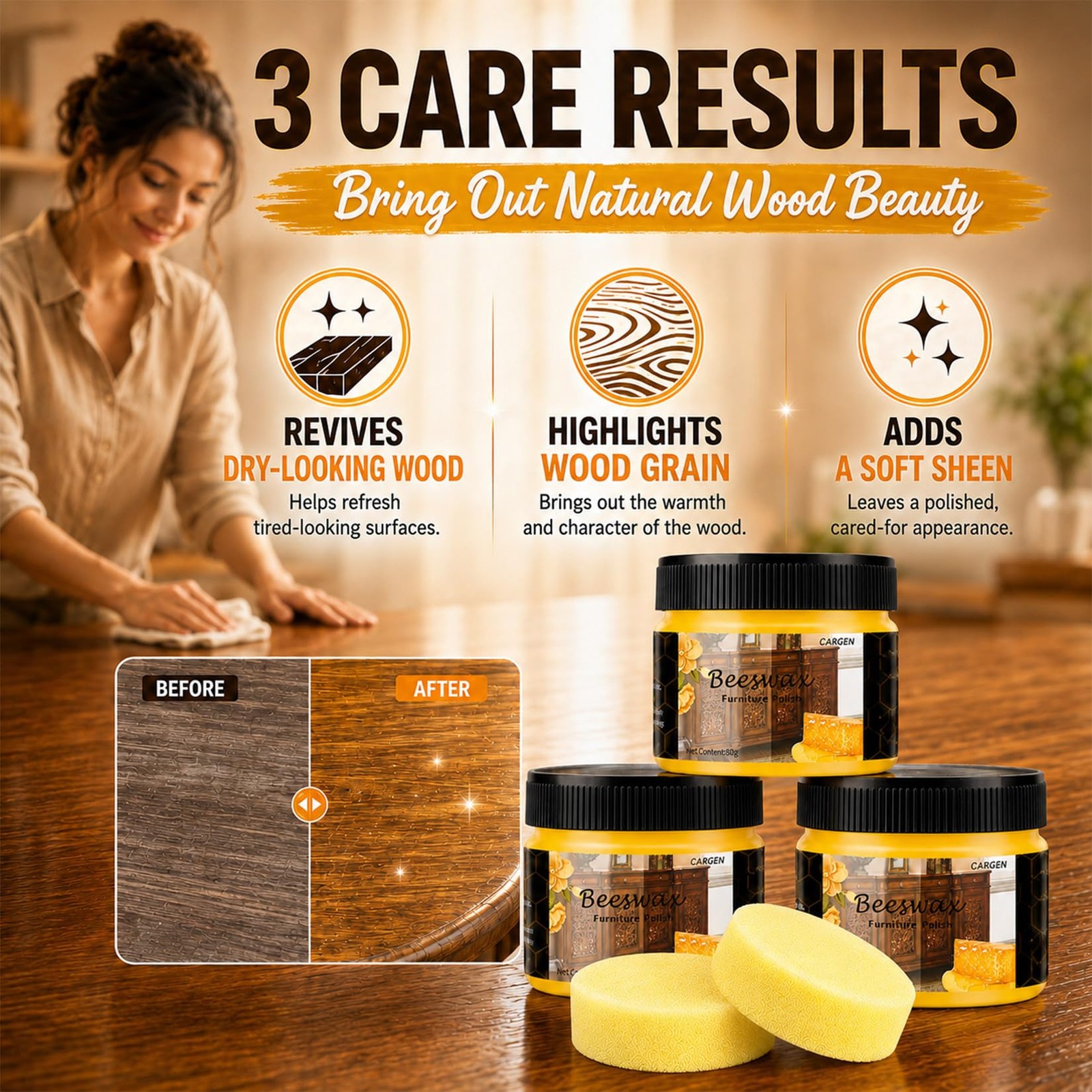 3PCS Beeswax Wood Polish – Beeswax Furniture Polish