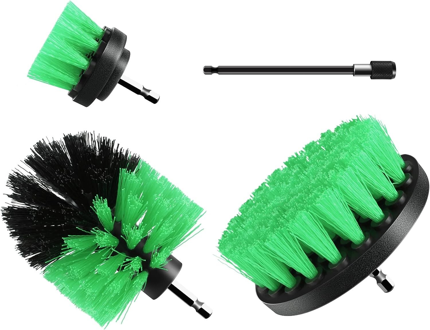 Green 4 Pack Cleaning Drill Brush Power Scrubber Shower Shower Grout Tile Floor