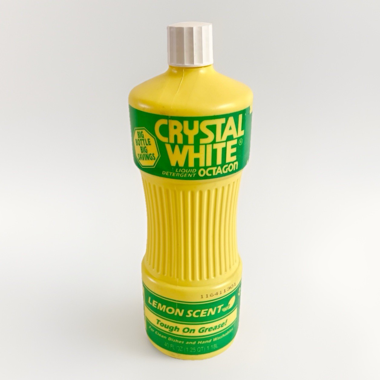 NEW Crystal White Octagon Liquid Detergent 40 Oz Lemon Scent PROP Vintage