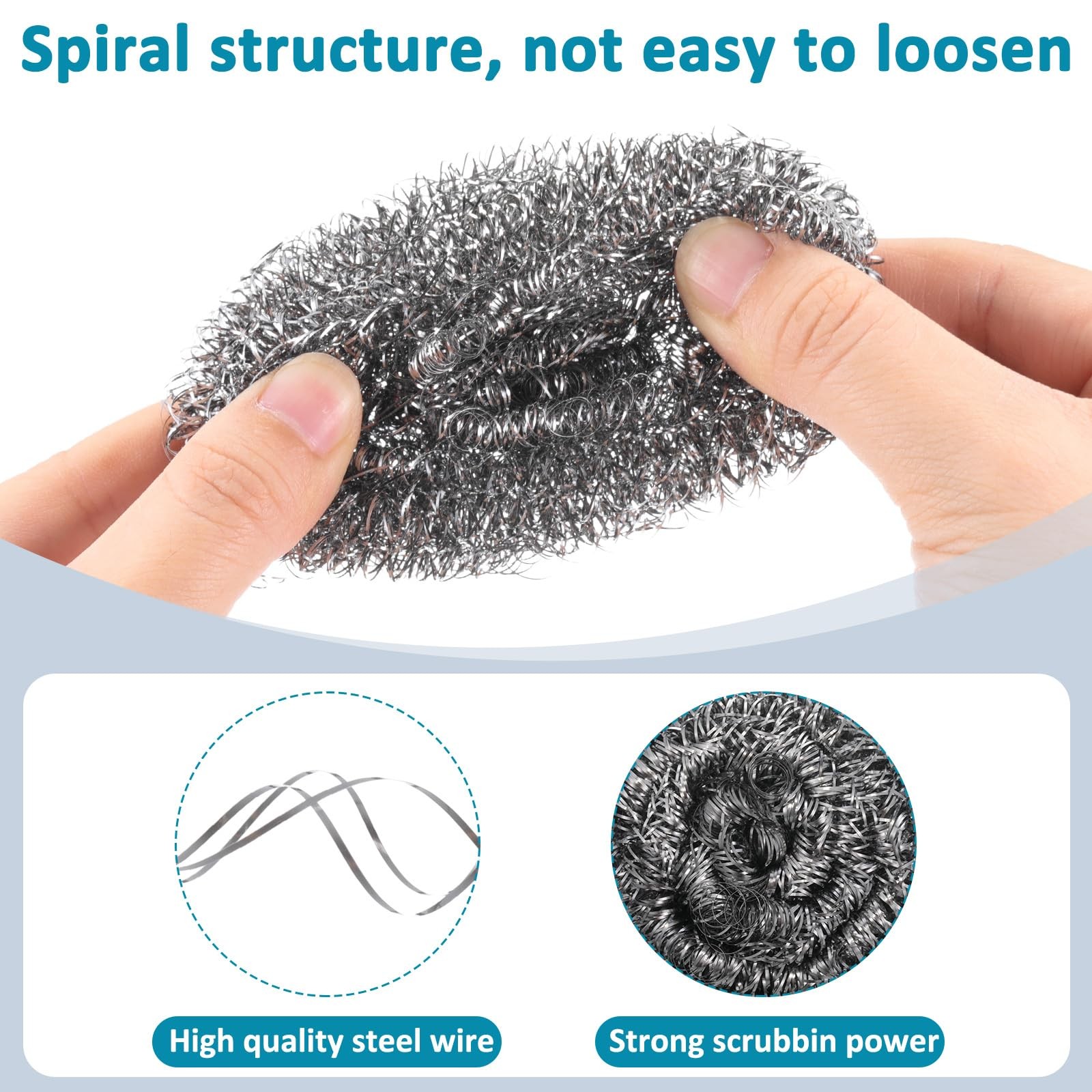 300 Pcs Stainless Steel Wool Scrubber Bulk Steel Wool Sponges Pack Metal Dish…