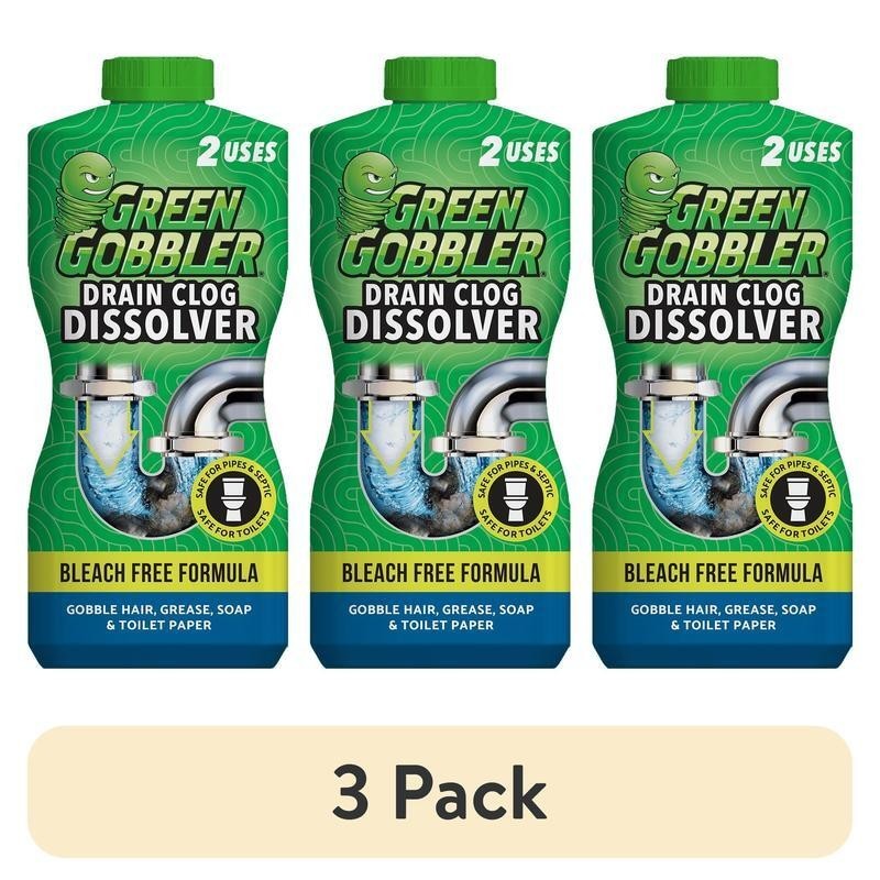 Septic Safe Drain Clog Remover 3 Pack Bleach Free Hair Soap Scum Grease Cleaner