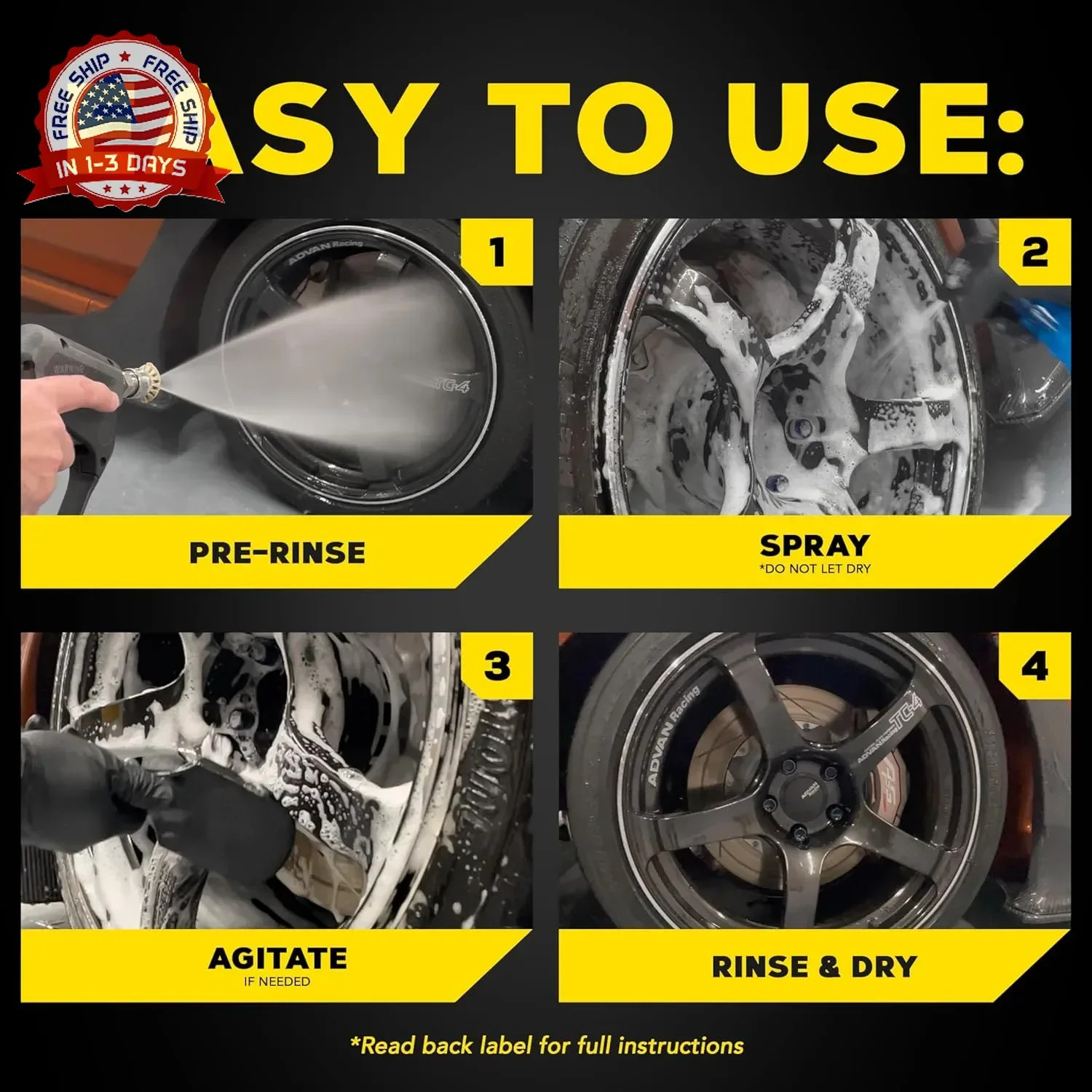 Meguiar’s Hot Rims Aluminum Wheel Cleaner, Deep Foaming Rim Cleaner Spray Formul