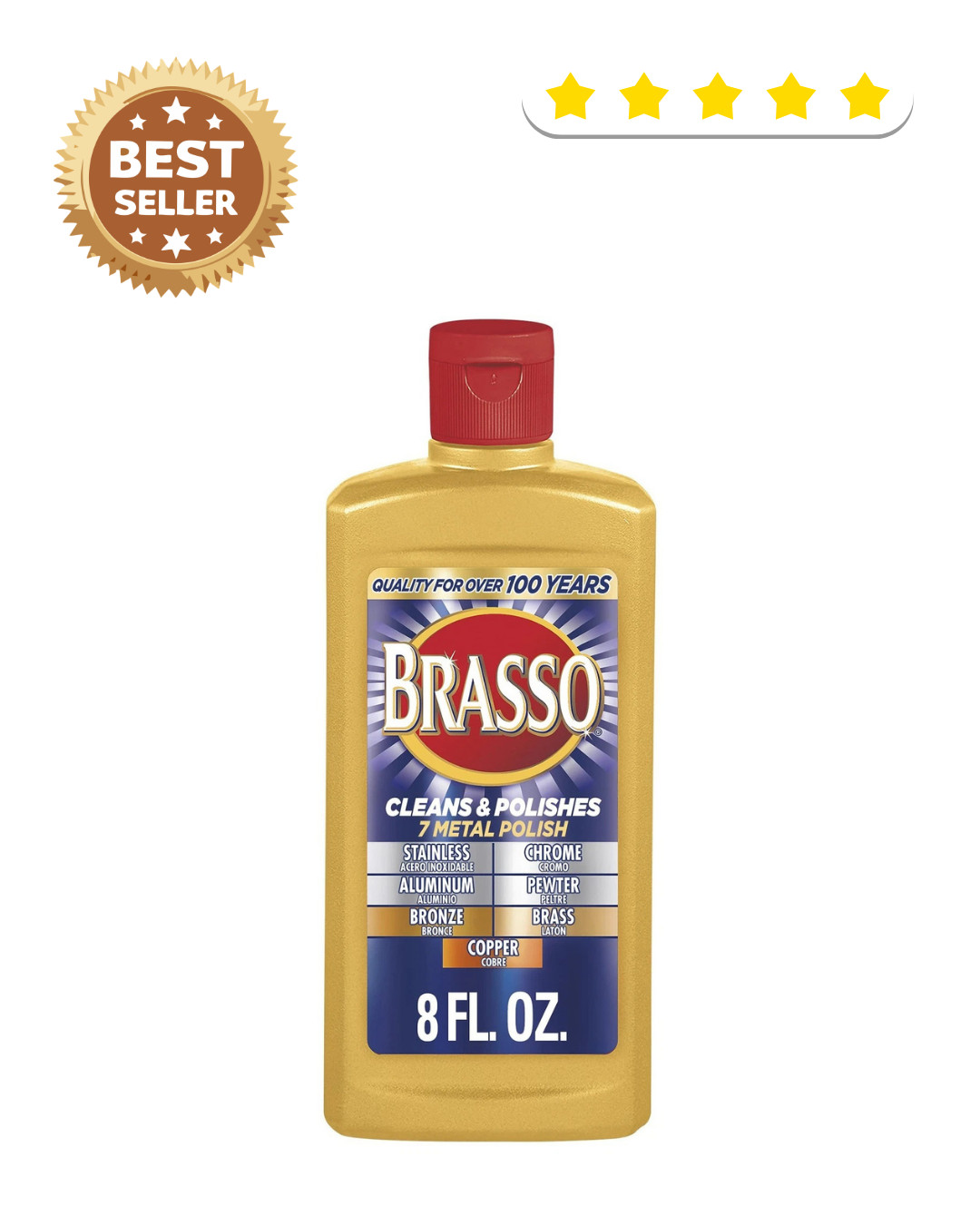 Brasso Multi-Purpose Metal Polish, 8 oz