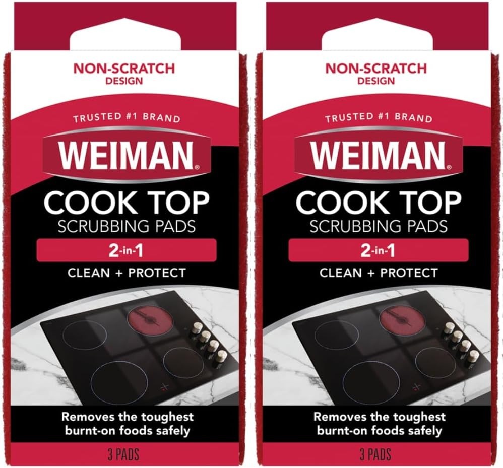 Cook Top Scrubbing Pads, 3 Count, 2 Pack Cuts Through the Toughest Stains – S…