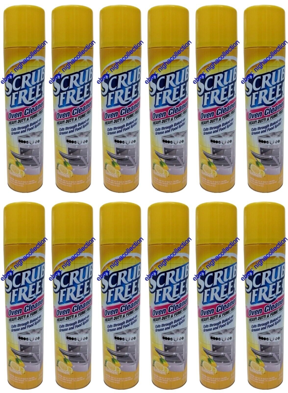 12 X Scrub Free Oven Cleaner Heavy Duty & Fume Free Cuts Through Baked On 9.7 oz