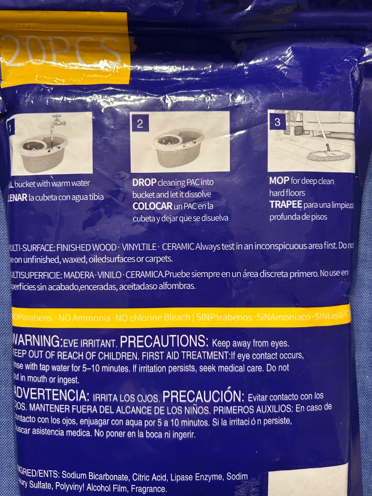 Deep Clean Hard Floor Cleaner Enzyme Cleaning | Crisp Citrus Scent 20 Count NEW