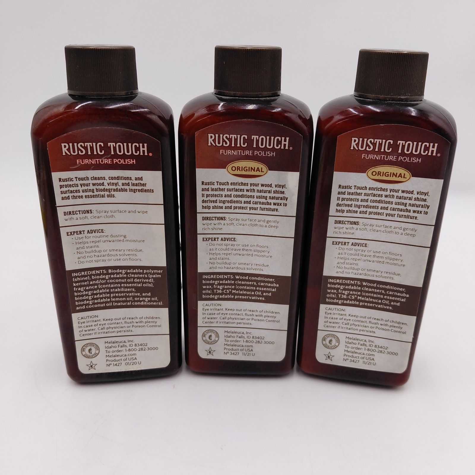 3 Melaleuca Ecosense Rustic Touch Furniture Polish Lot 8 Fl Oz SEALED Wood