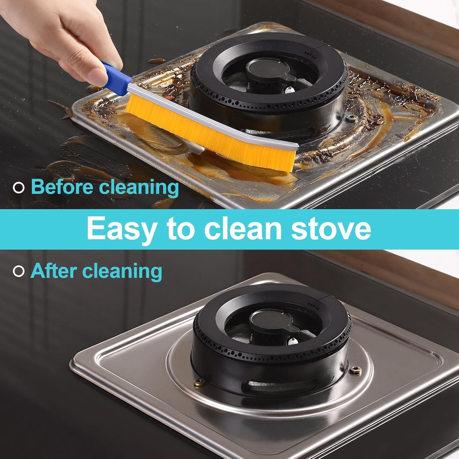 4 Pack Crevice Cleaning Brush Hard Bristle Grout Brush House Cleaning Supplies