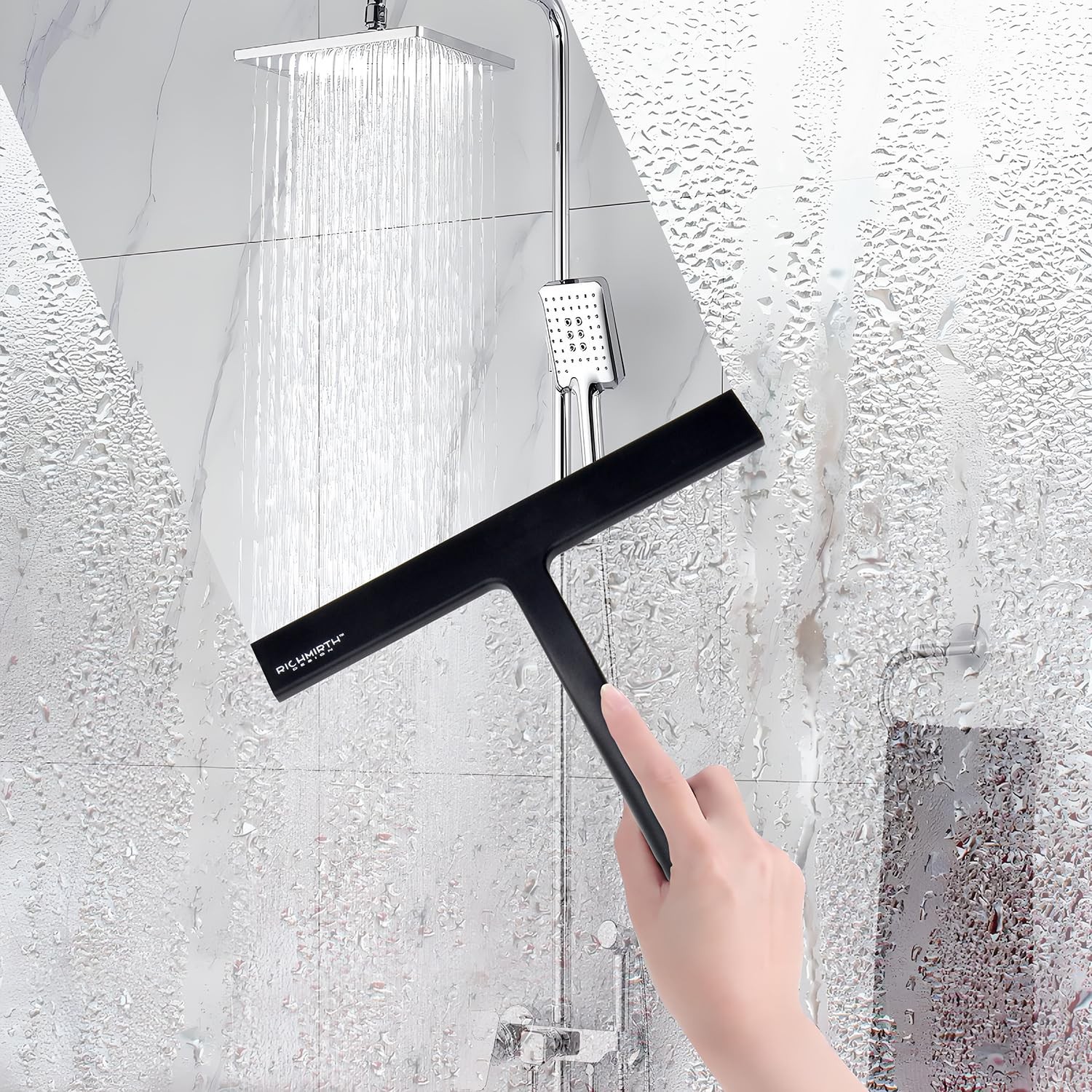 Silicone Rubber Blade Shower Squeegee 9″ in Width Window & Car Squeegee for S…