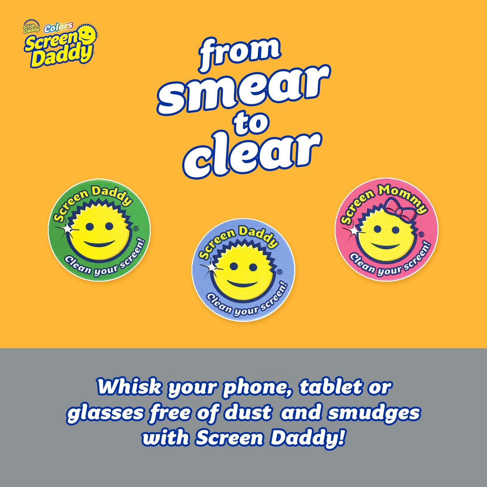 , Screen Daddy – Multi-color, Multi-use Microfiber Cleaning Pads for Electron…