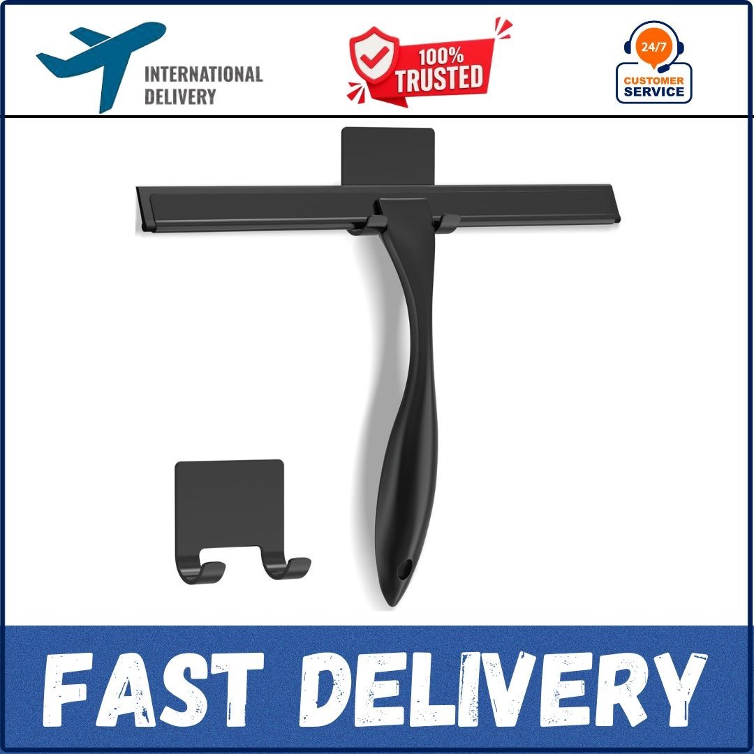 All-Purpose Stainless Steel Shower Squeegee for Shower Glass Door with Adhesive