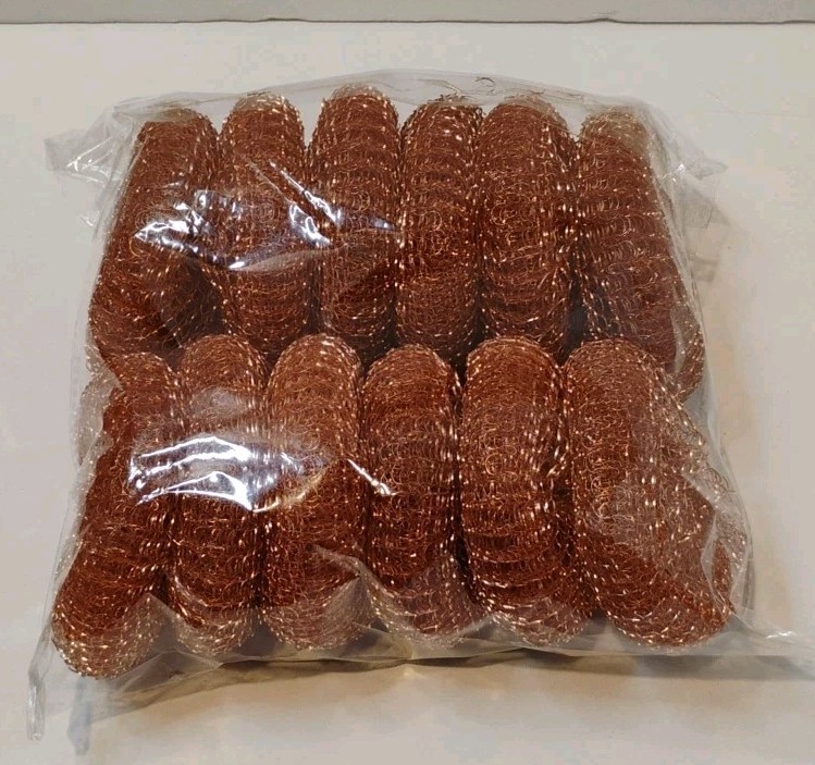 2014 12 Pack Copper Coated Scourers By “ Scrubit” Used For Dishes Pots Pans NEW