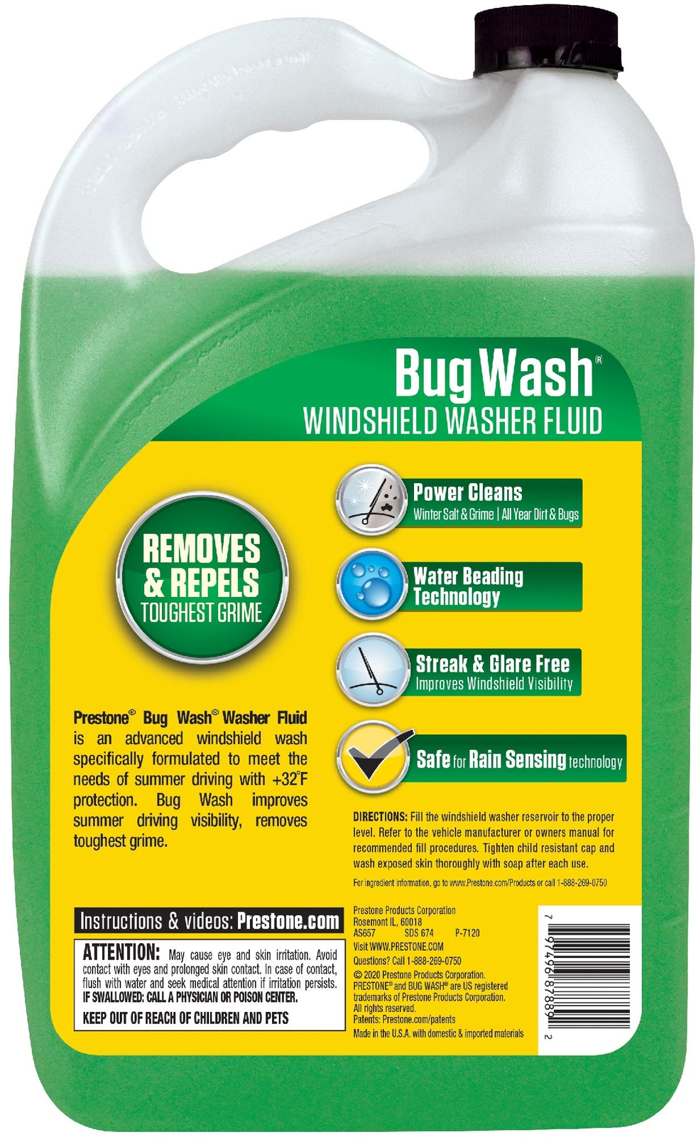Prestone Bug Wash 128 Fl Oz Advanced Windshield Washer Fluid Streak Free Shine