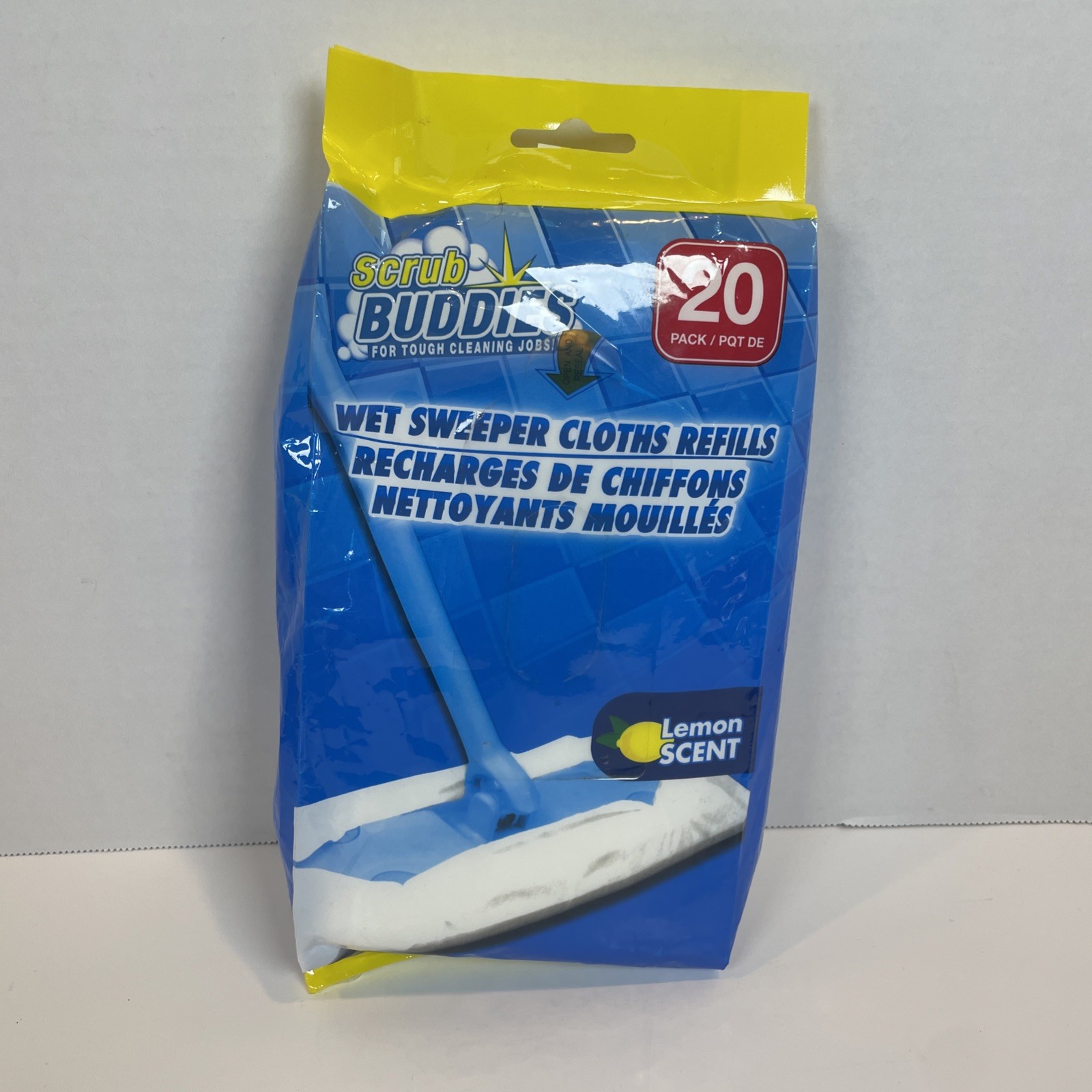 SCRUB BUDDIES Wet Sweeper Refill Cloths 20 Ct Swiffer 8″ x 11.5″
