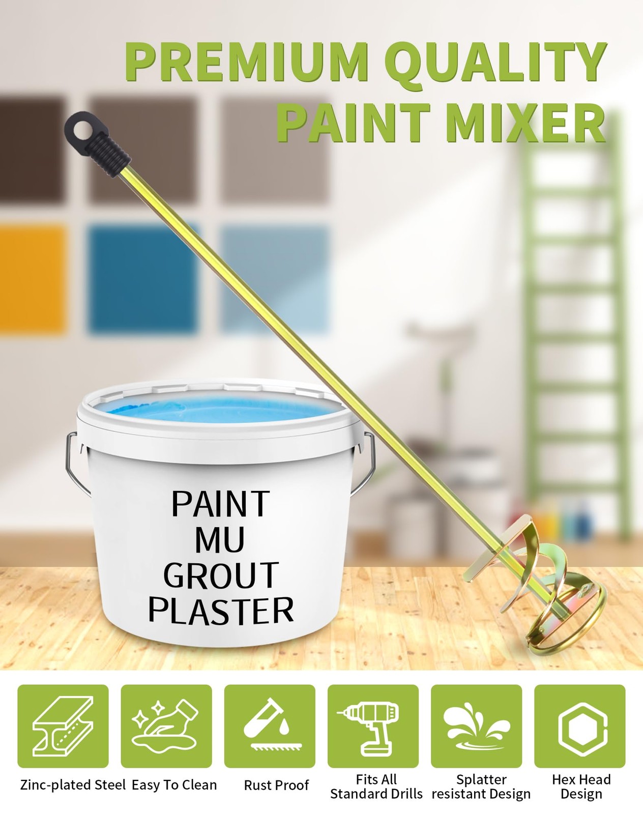 Paint Mixer for Drill Paint Stirring Drill Attachment for 1 5 Gallon Bucket Zi