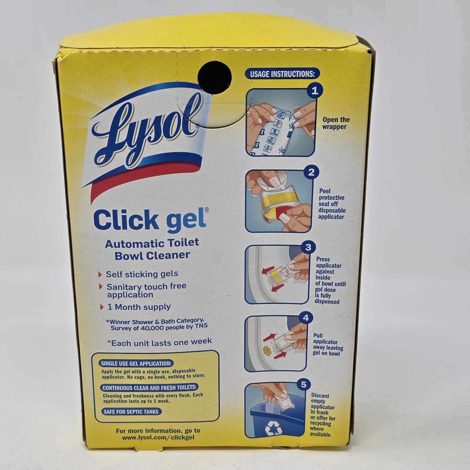 2016 Sealed Lysol Click Gel Automatic Toilet Bowl Cleaner ~ Citrus Scent 4 Count
