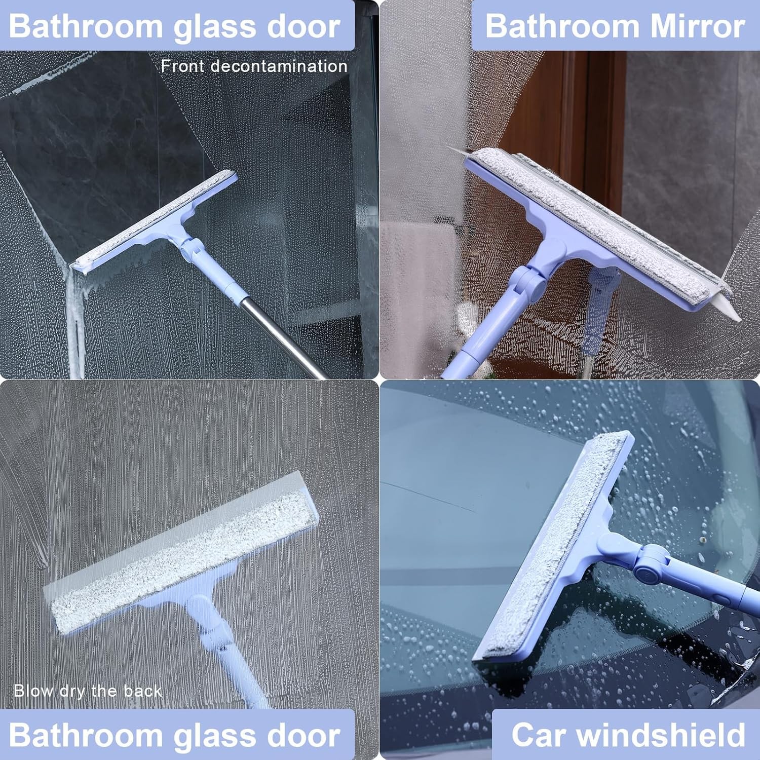 Shower Squeegee for Glass Doors, Cleaning Tile Wall,Car,Windshield Squeegee with
