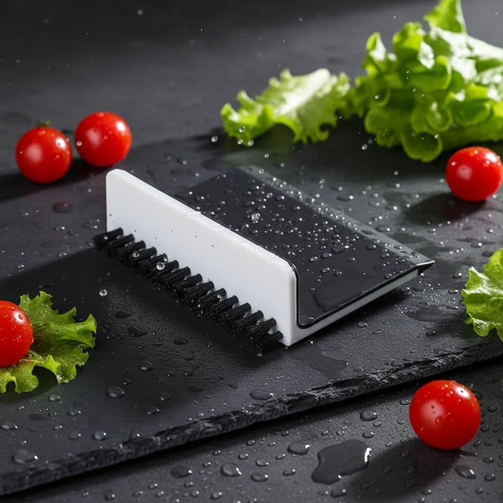 2 Pcs Black Kitchen Sink Squeegee Cleaner Countertop Brush Wiper Vegetable Cl…