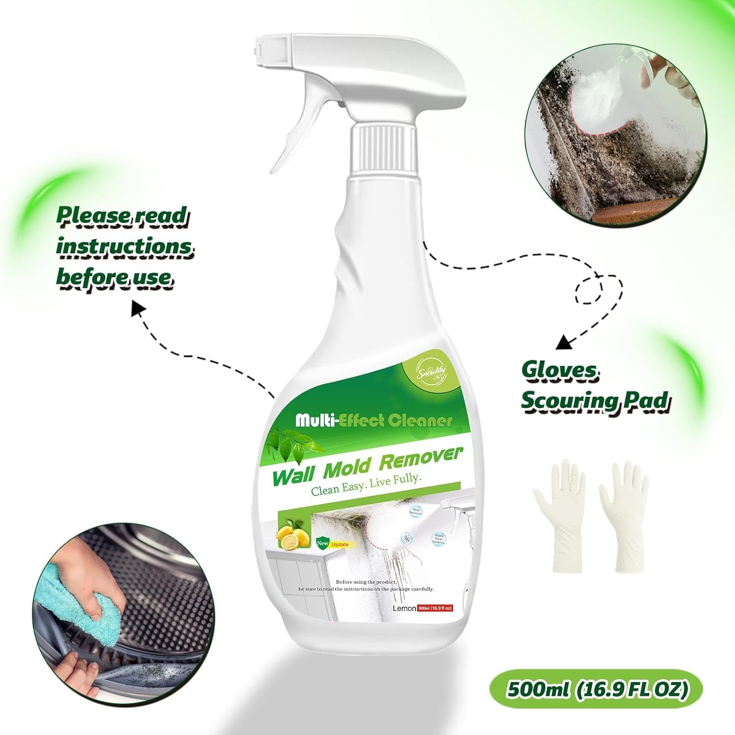 Versatile 500 ml Black Stain Remover Spray – Effortlessly Remove Set-In Stains