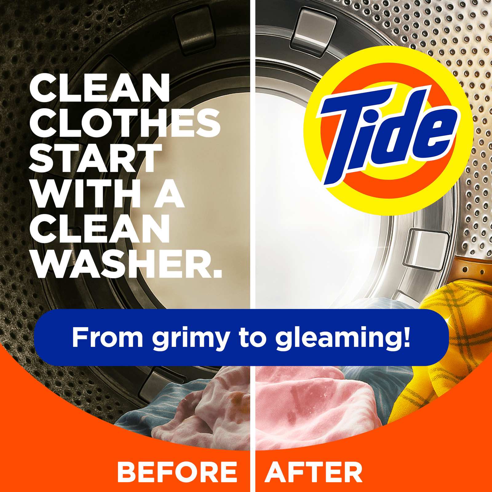 Tide Washing Machine Cleaner with Oxi Powder, Washer Residue Remover, 4 Count