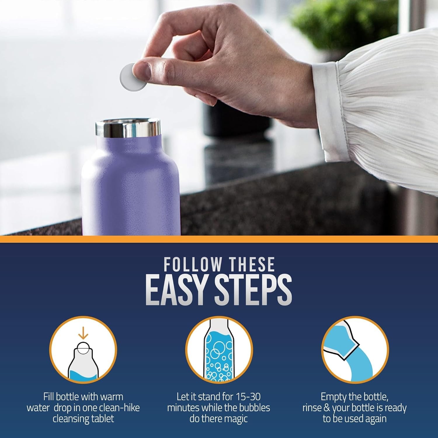 Tumbler Water Bottle Cleaning Tablets All Natural Ingredient Great For All Stain