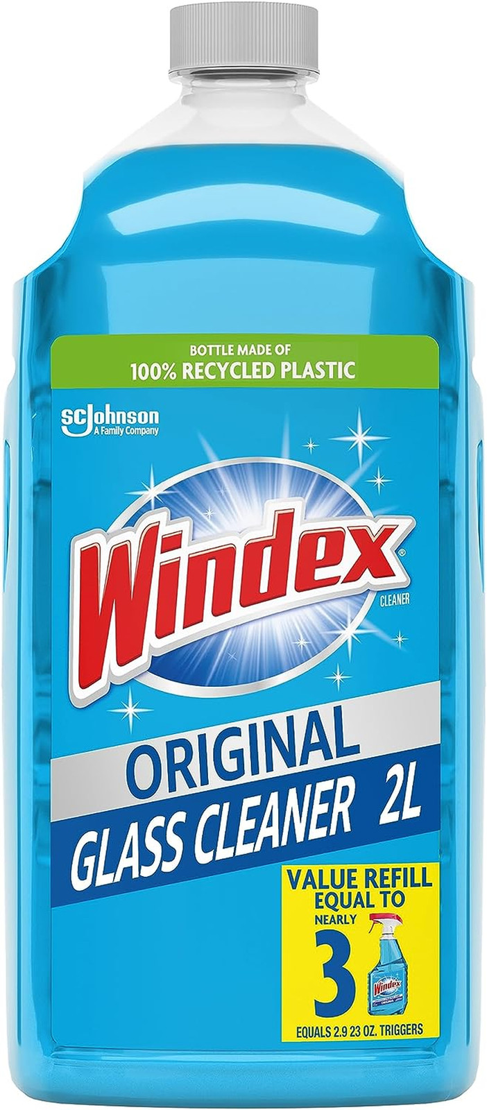 Eco-Friendly Blue Glass Cleaner Refill – 2L Ocean Bound Bottle