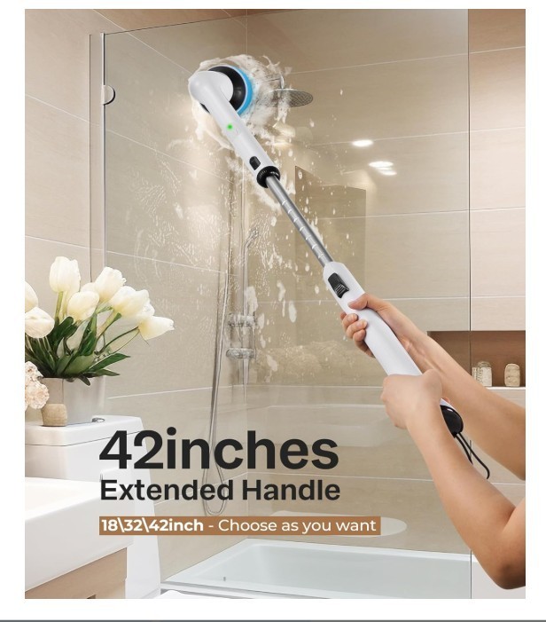 LyriFine Electric Spin Scrubber, New Full-Body IPX7 Waterproof Bathroom Cleaner