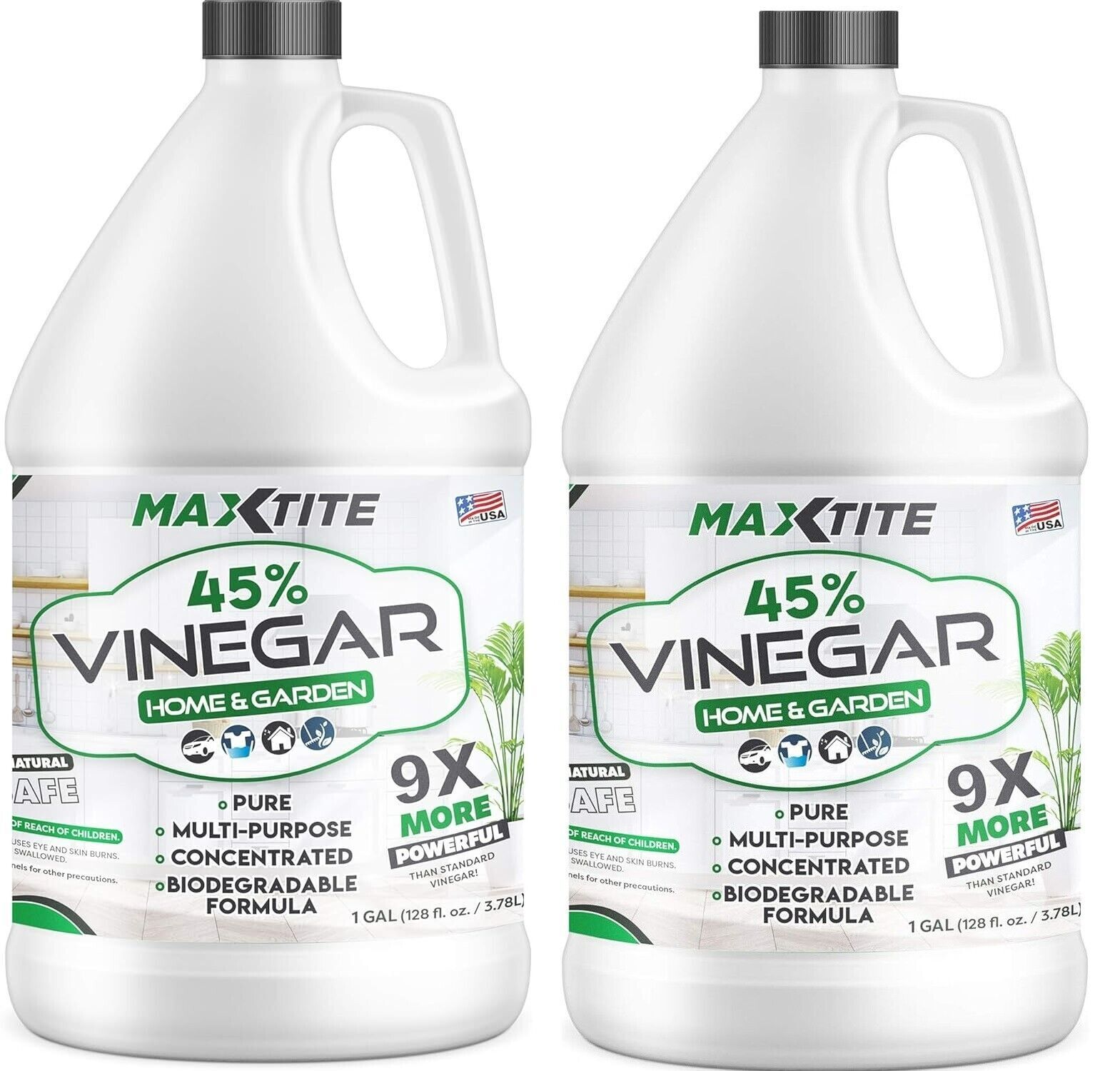 45% Strength Pure Concentrated Vinegar for Home & Garden Cleaning (2-Pack) G047