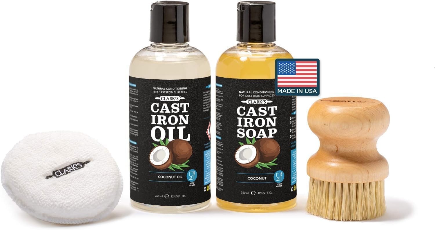 Complete Cast Iron Cleaning Kit with Seasoning Oil