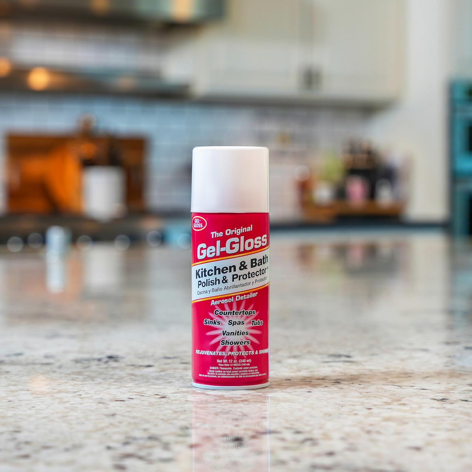 Original Gel Gloss Kitchen and Bath Polish and Protector, 12oz. Aerosol Can, Pin