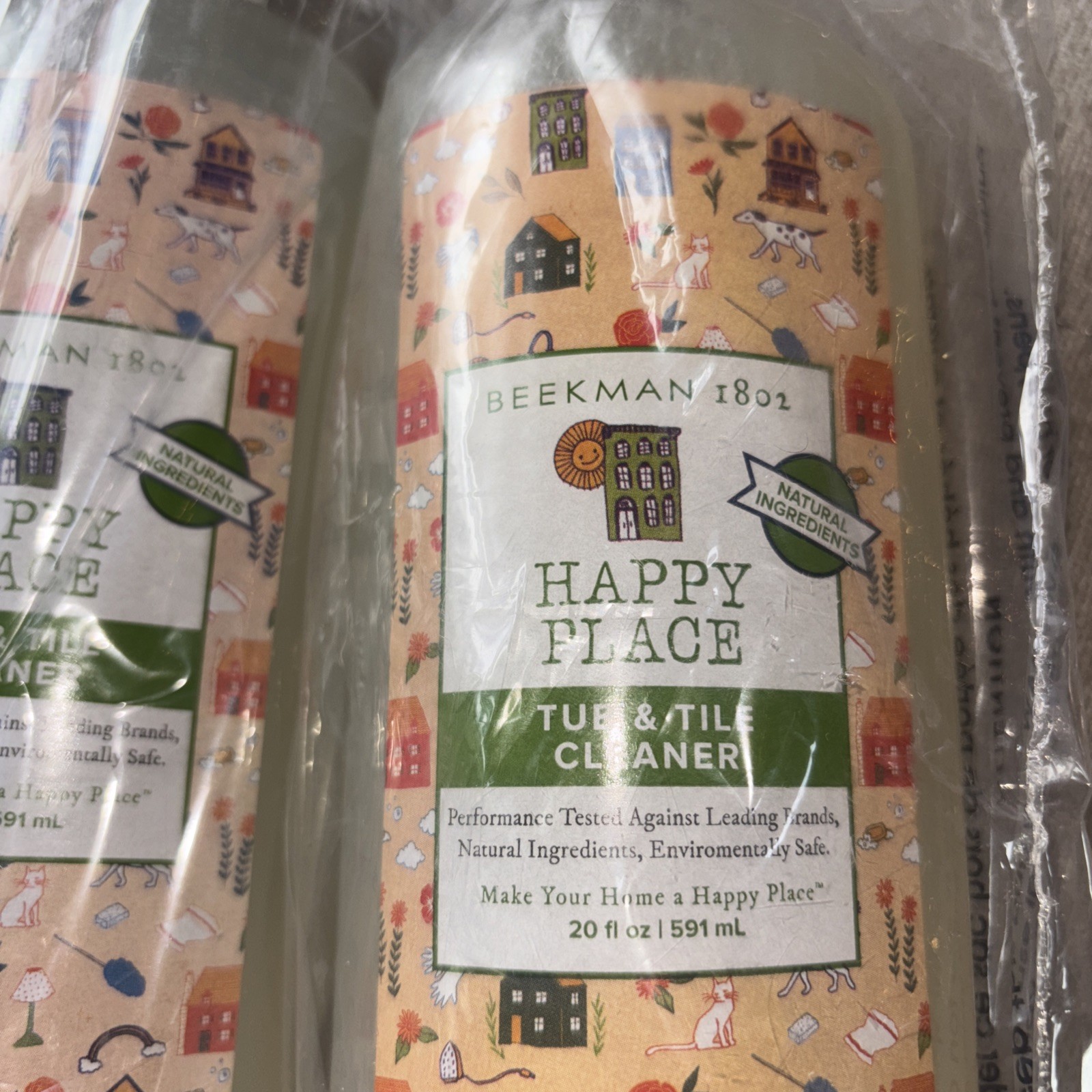 BEEKMAN 1802 HAPPY PLACE 2 TUB & TILE CLEANER – 20 FL & 1 Concentrate Lot Of 3