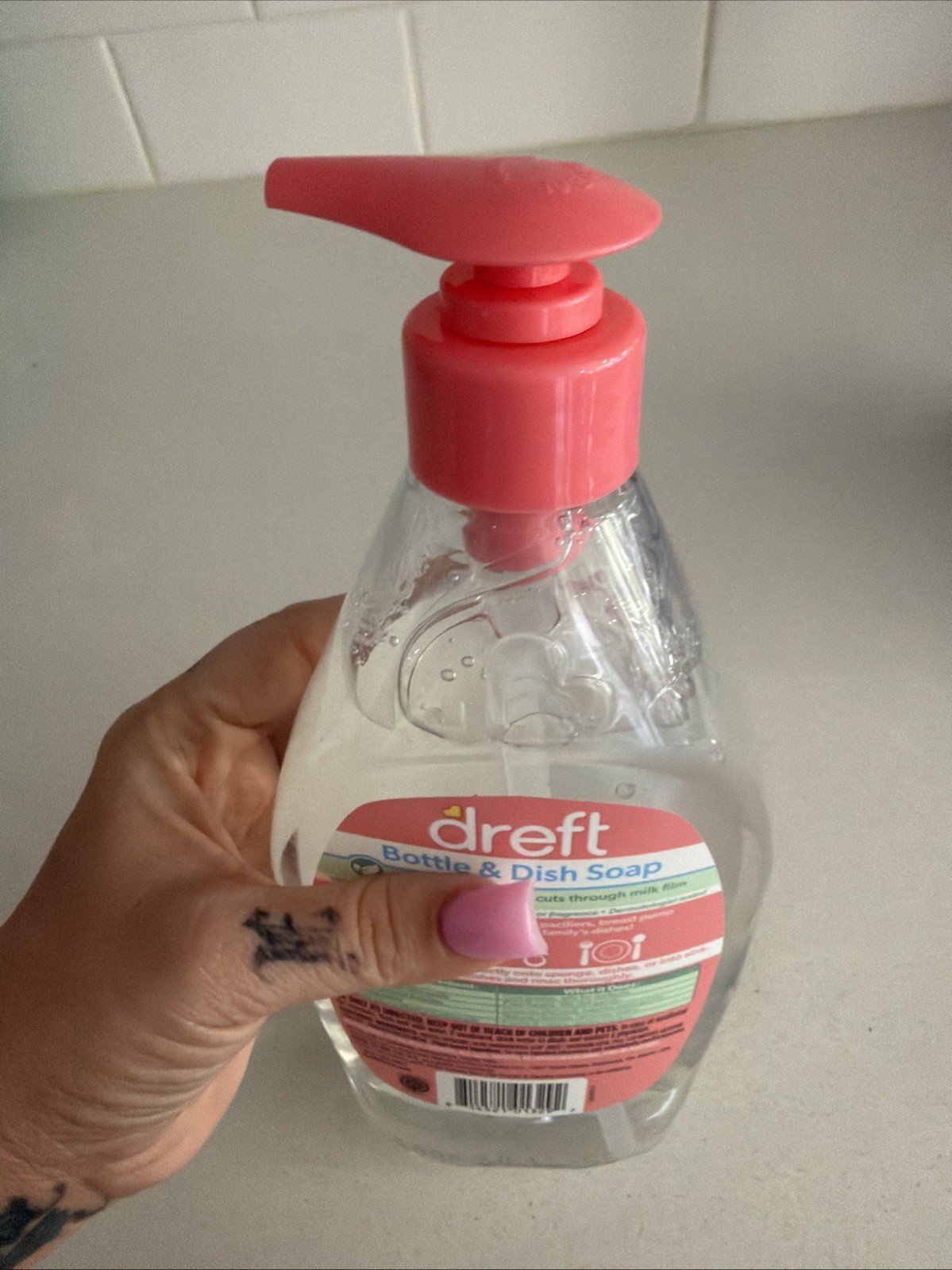 Dreft Bottle and Dish Soap, Fragrance Free Formula, Baby Bottle Wash, 18oz