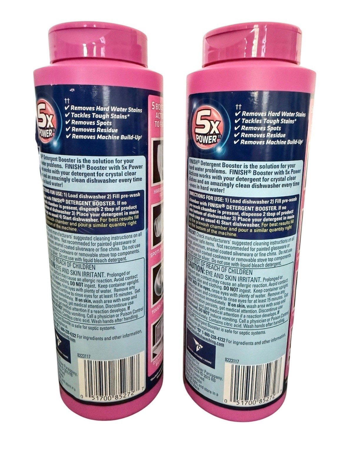2 Pack – Finish Hard Water Booster Powder 14 Ounces Hard Water Lemon Sparkle
