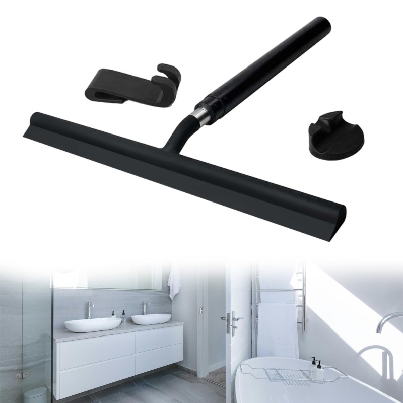 Rubber Floor Squeegee Telescopic Handle For Shower Mirror Tile Cleaning