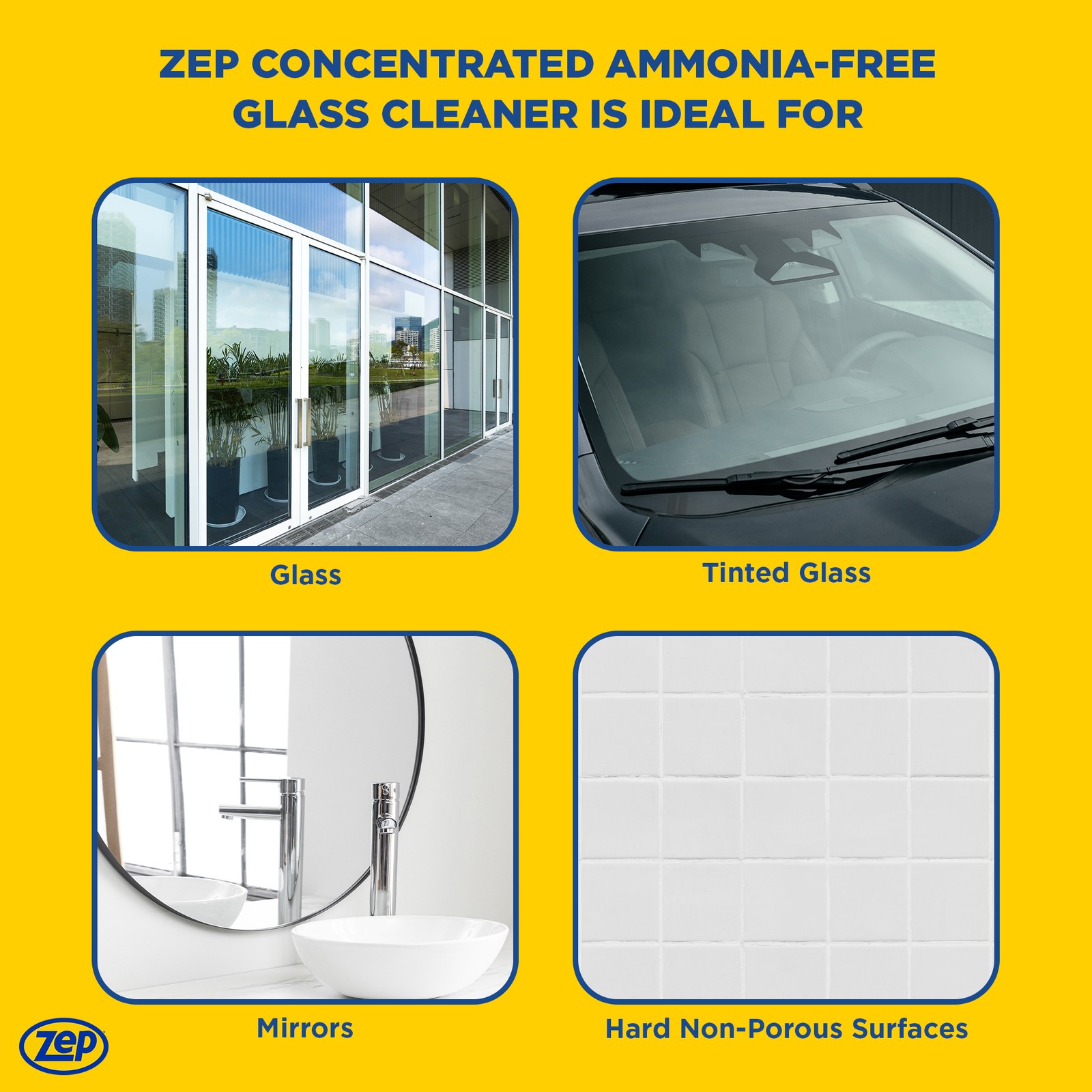 Zep Ammonia Free Glass Cleaner Concentrate- ZU1052 – Commercial Strength
