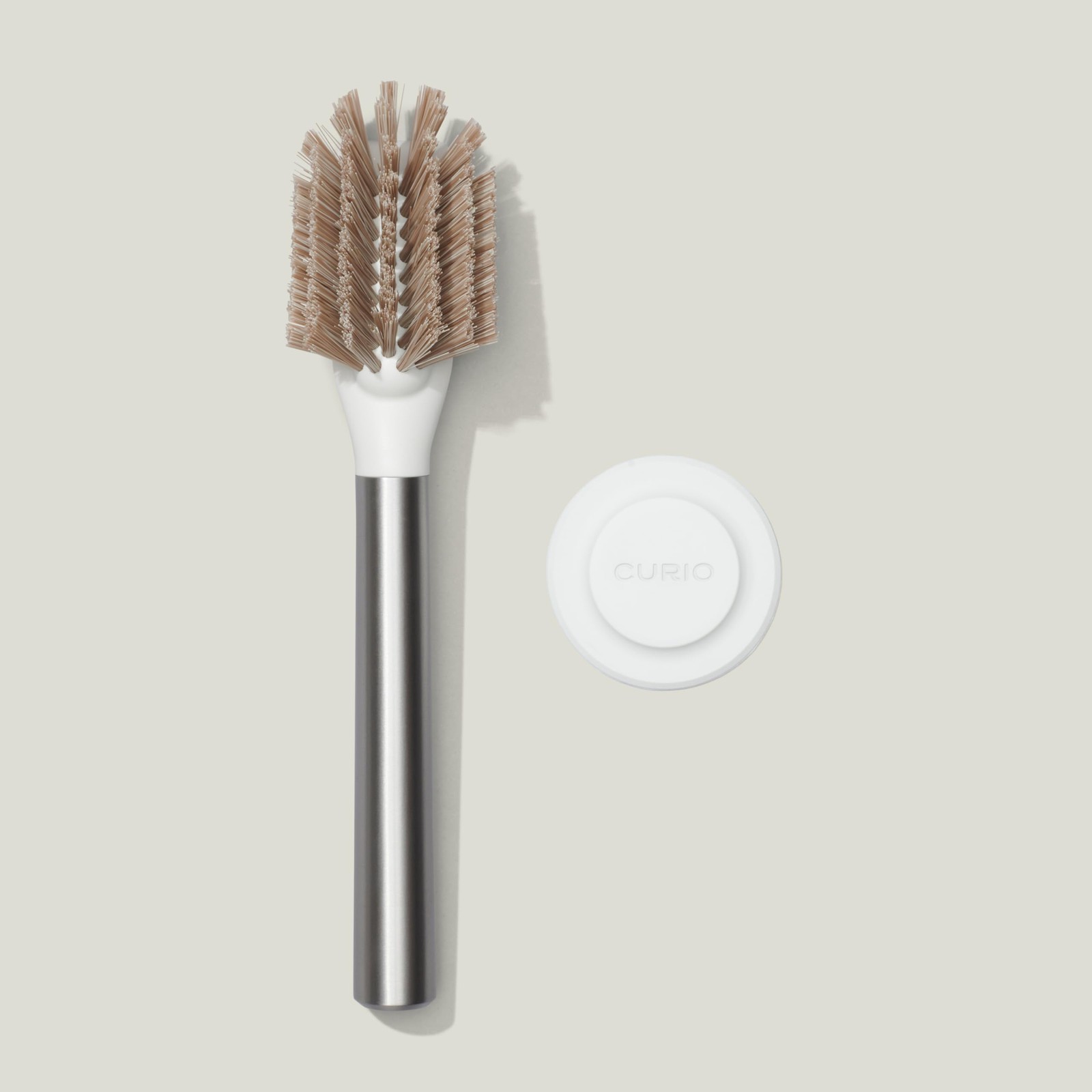 Dish Brush Ionic Magnetized To Stand Upright Stainless Steel Replaceable Head