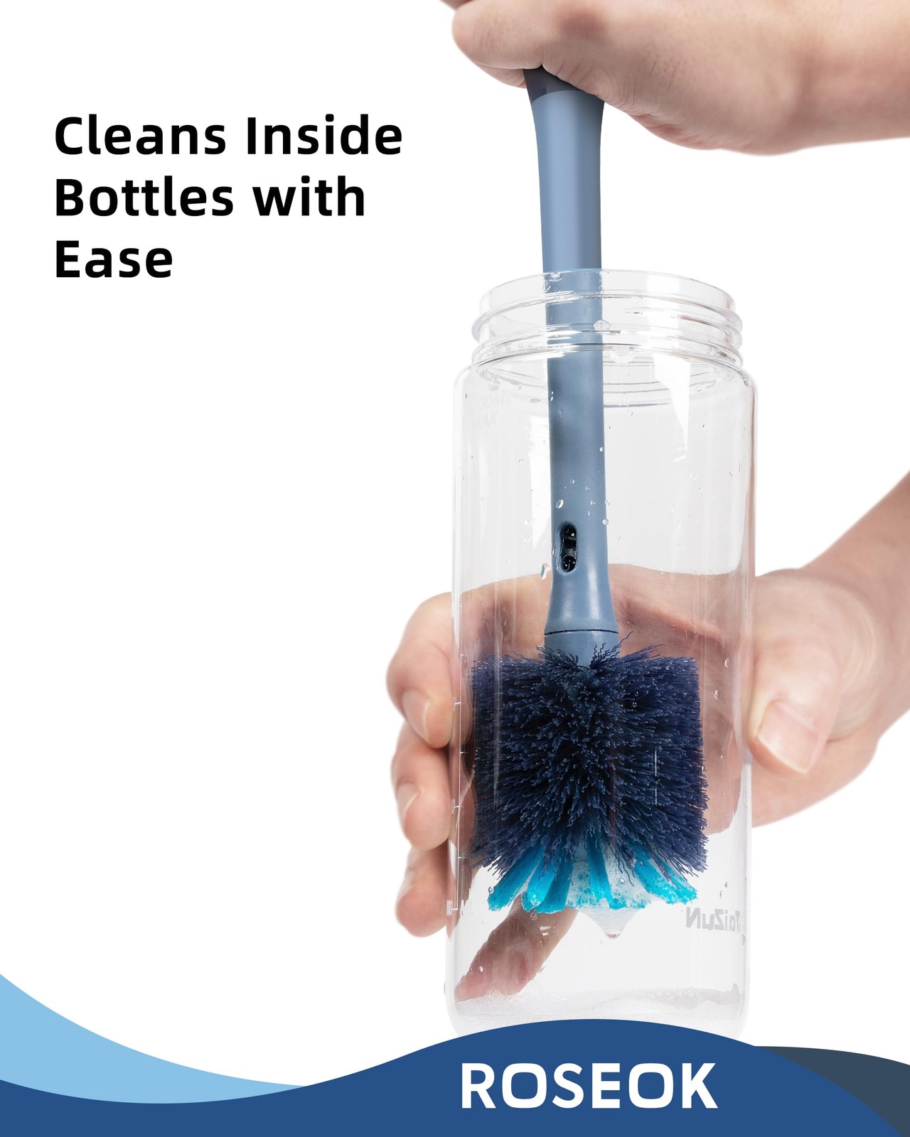 2in1 Bottle Scrubbing Brush with Straw Brush has Long and Comfortable Handle,…