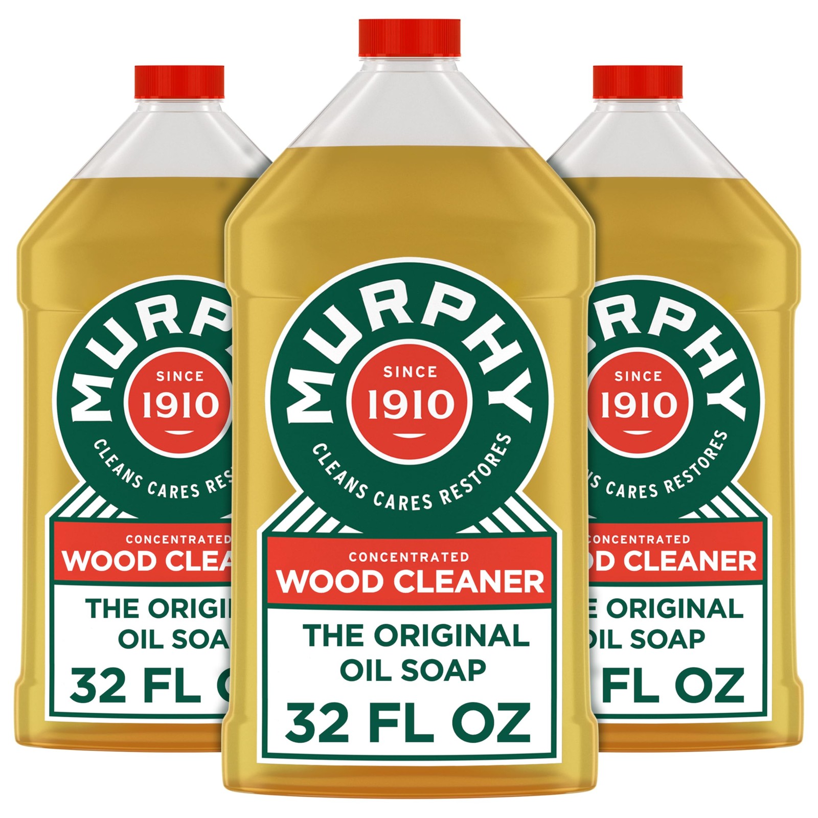 Murphy Oil Soap Concentrated Formula, Wood 32 Fl Oz (Pack of 3), Yellow