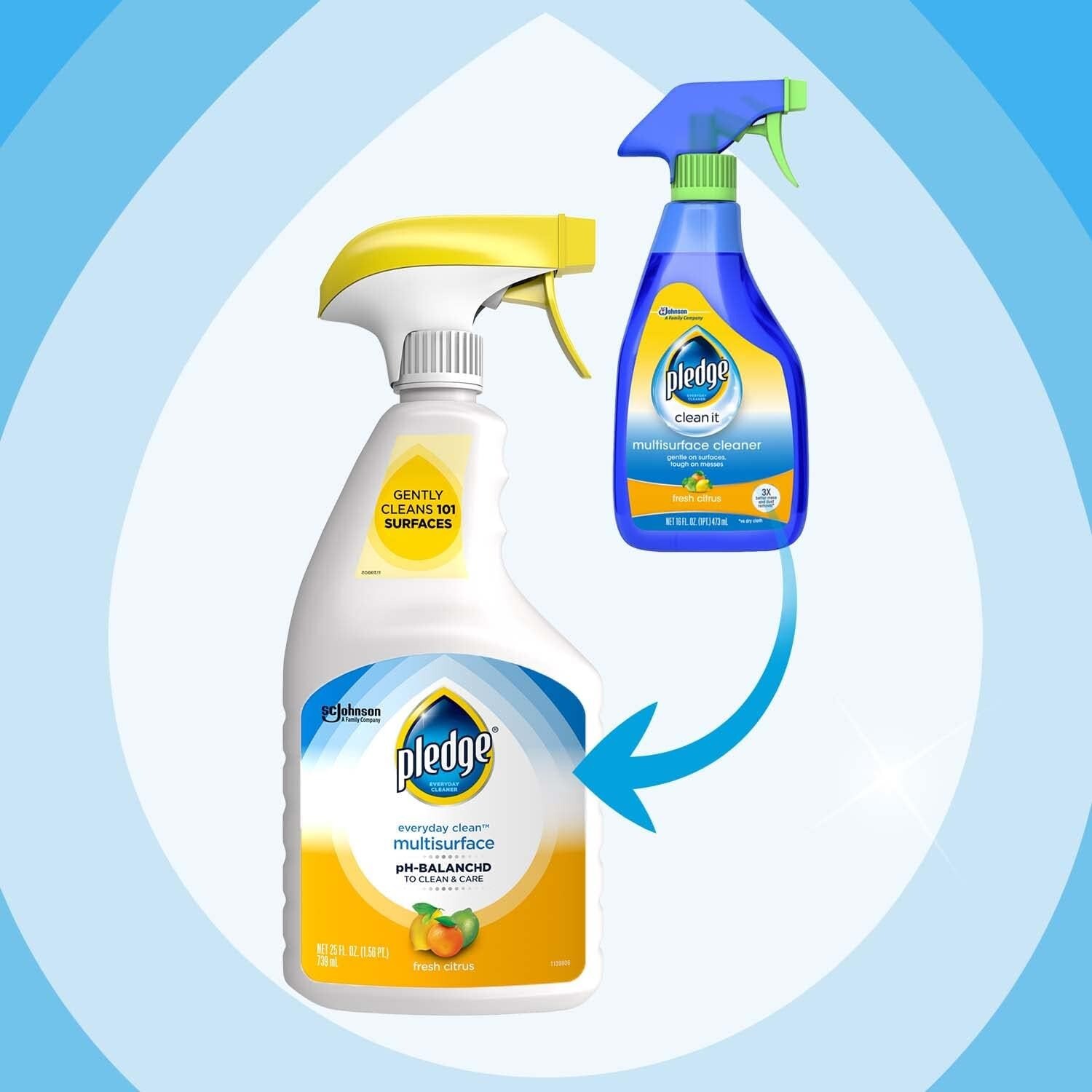 Pledge Fresh Citrus Multisurface Cleaner, 25 oz Spray