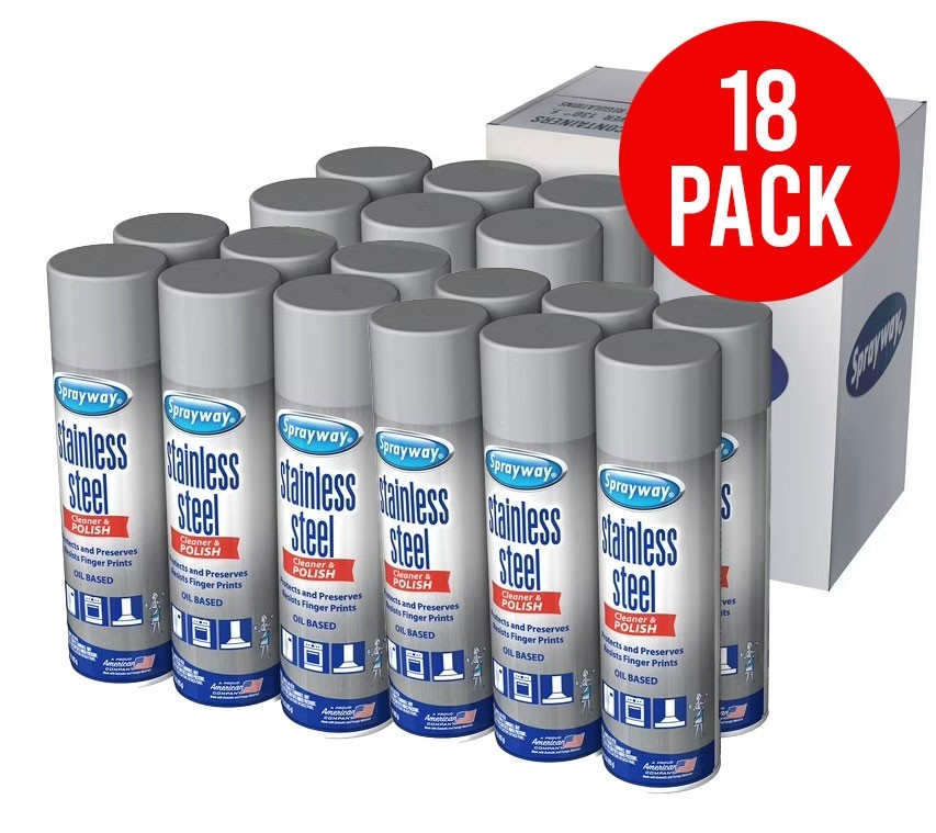 Sprayway Stainless Steel Cleaner and Polisher (15 oz, 18 pk.), SEALED