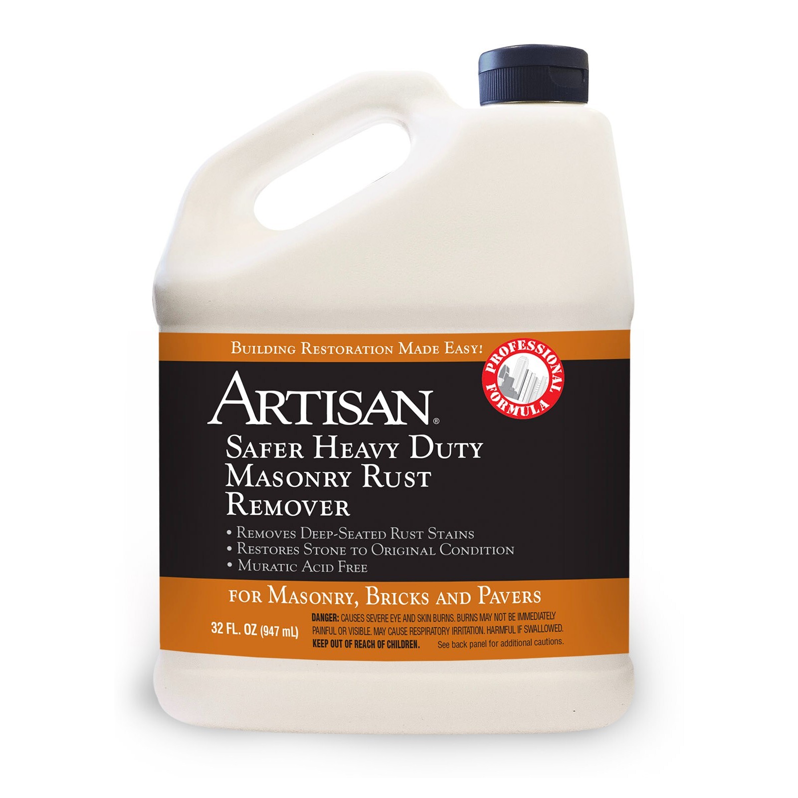 Artisan Safer Heavy Duty Masonry Rust Remover, Masonry Bricks and Pavers, 32 Oz.