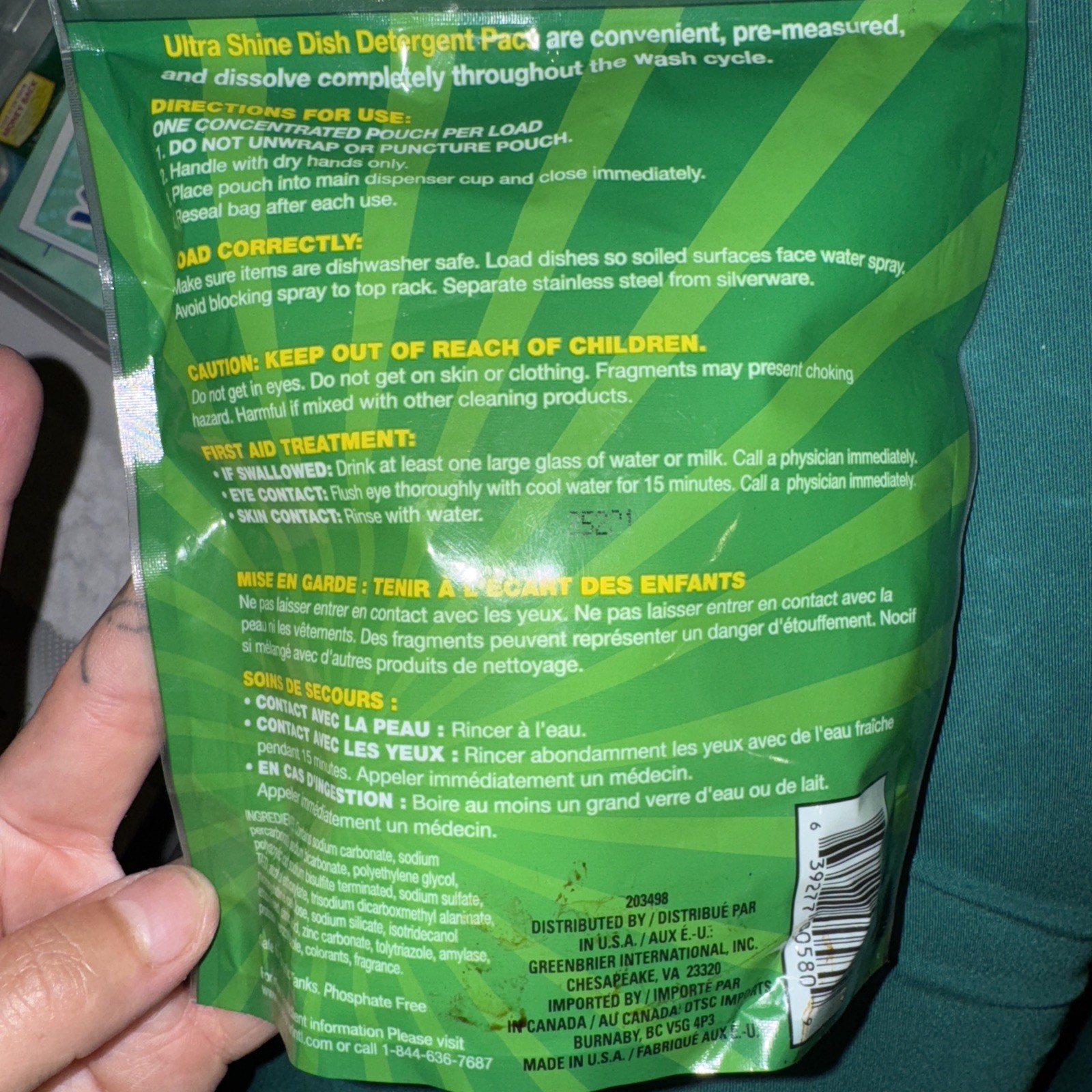 Ultra Shine Dish Detergent Pacs
