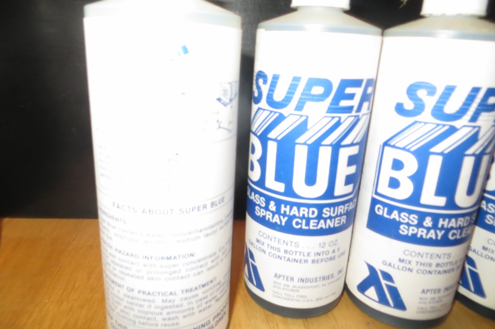 Set of 4 Super Blue Glass and Hard Surface Cleaner Concentrate -Makes 20 Gallons