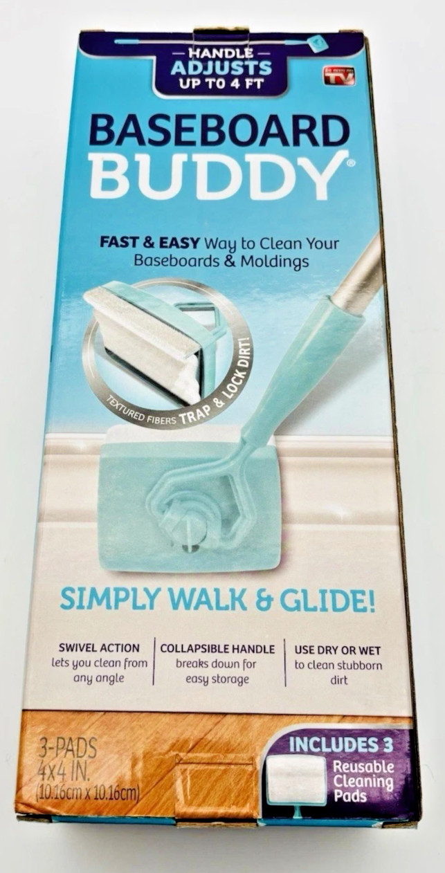 Baseboard Buddy Baseboard Cleaner Includes 3 Reusable Pads – As Seen On TV